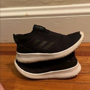 Adidas Cloudfoam Black and White Slip-On Sneakers